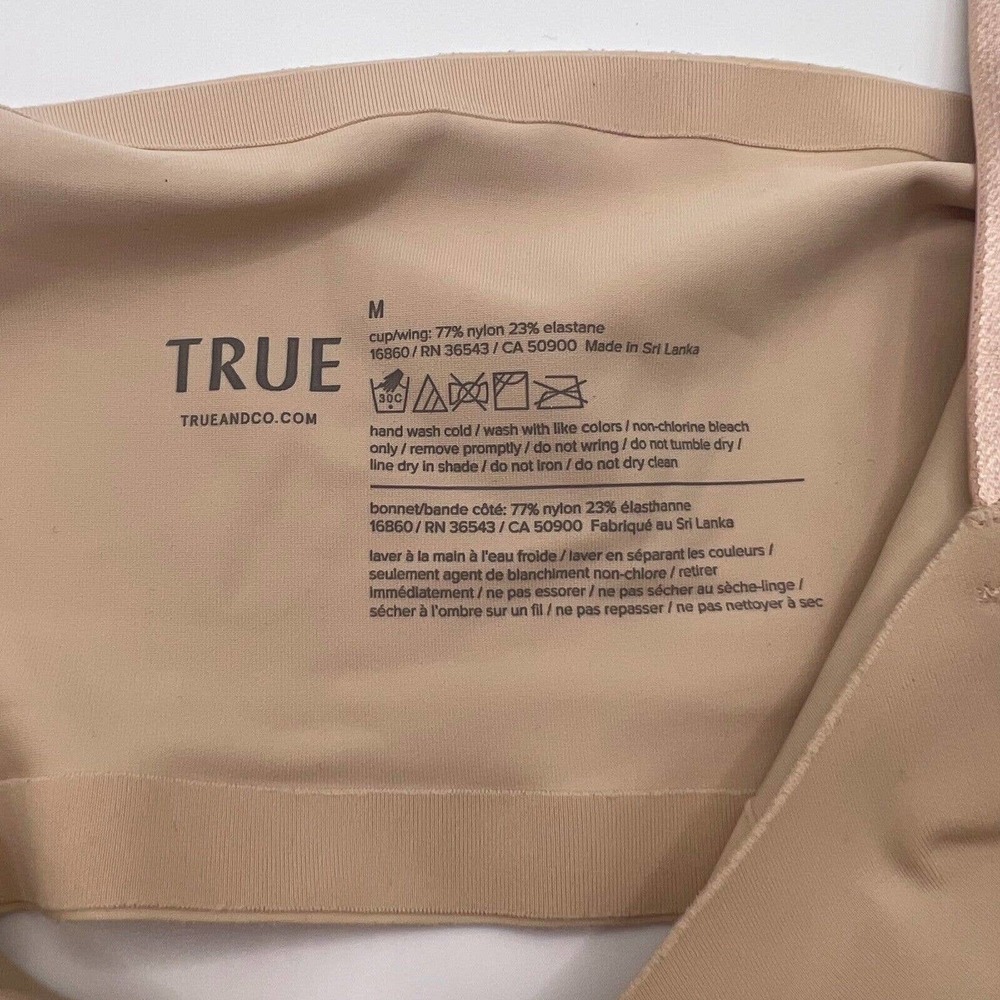 TRUE & CO Women's True Body Lift Scoop Adjustable Strap Bra Beige Size M - Picture 5 of 5